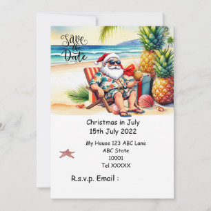 Convite Natal em julho com PAPAI NOEL Reserve a data