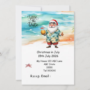 Convite Natal em Julho com PAPAI NOEL Salve a data