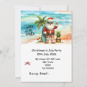 Convite Natal em julho com PAPAI NOEL Salve a data