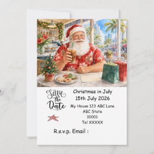 Convite Natal em Julho com PAPAI NOEL Salve a data