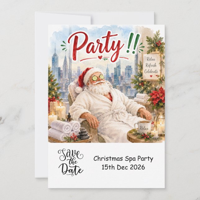 Convite Natal em Julho com PAPAI NOEL Salve a data (Frente)