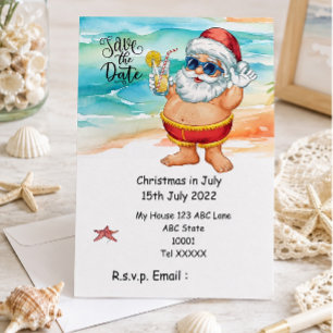 Convite Natal em julho com PAPAI NOEL Salve a data