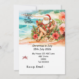 Convite Natal em julho com PAPAI NOEL Salve a data