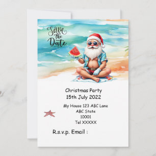 Convite Natal em julho com PAPAI NOEL Salve a data