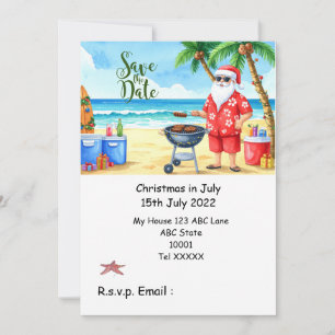 Convite Natal em julho com PAPAI NOEL Salve a data 