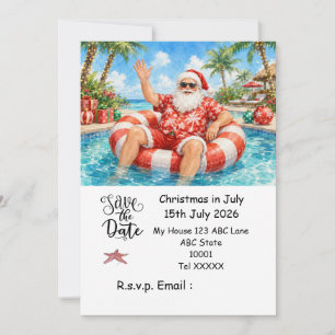 Convite Natal em Julho com PAPAI NOEL Salve a data