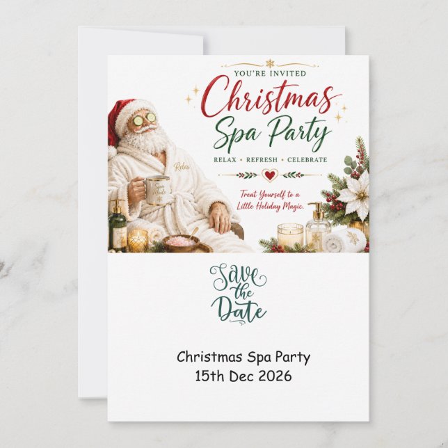 Convite Natal em Julho com PAPAI NOEL Salve a data (Frente)