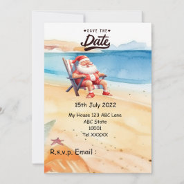 Convite Natal em julho com SANTA CLAUS Salve a data