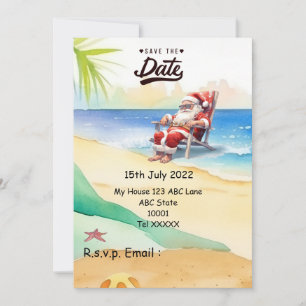 Convite Natal em julho com SANTA CLAUS Salve a data