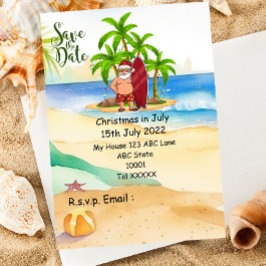 Convite Natal em julho com SANTA CLAUS Salve a data