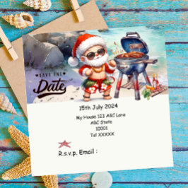 Convite Natal em julho com SANTA CLAUS Salve a data