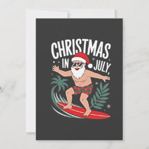 Convite Natal em Julho Engraçado Natal Santa Praia
