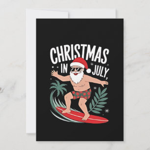 Convite Natal em julho Férias Engraçadas de Papais noeis d