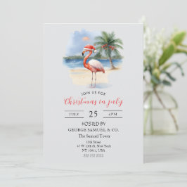 Convite Natal em Julho Nome da Empresa Flamingo Personaliz