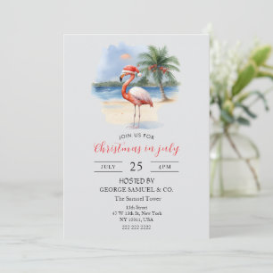 Convite Natal em Julho Nome da Empresa Flamingo Personaliz