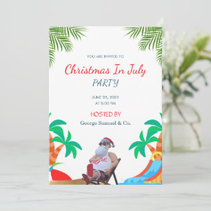 Convite Natal em julho Nome e logotipo personalizados da