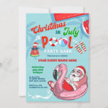 Convite Natal Em Julho Papai noel Festa Piscina Criança Ad<br><div class="desc">Um convite bonito e divertido em estilo. Tema: Natal em julho Ocasião: Aniversário ou Qualquer Evento. Estilo: Bonito,  Cheio,  Divertido. Cores: Vermelho,  Azul,  Verde. Gráficos: Papai Noel,  Piscina de Nado,  Melancia,  Chinelos,  Bola de Praia,  Flamingo Inflável.</div>