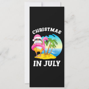 Convite Natal Em Julho Papai Noel Flamingo Piscina Verão