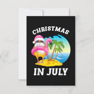 Convite Natal Em Julho Papai Noel Flamingo Piscina Verão