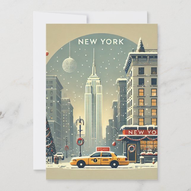 Convite Natal em Nova York | Estátua da Liberdade de Féria (Frente)
