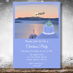 Convite Natal em Santorini, Grécia com Papai Noel