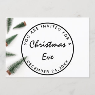 Convite Natal Eve Holiday Janta Verde Branco Simplesmente
