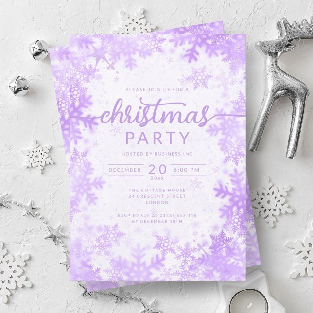 Convite Natal Exclusivo da Companhia de Flocos de Neve Rox (Exclusive Purple Snowflakes Company Christmas Invitation)
