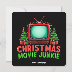 Convite Natal Filme Junkie Retro Holiday Funny Matchi