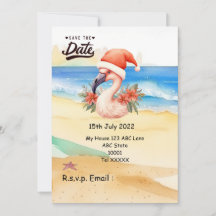 Natal Flamingo Santa Claus em julho