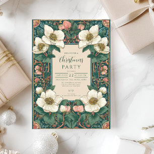 Convite Natal Floral Elegante de inverno