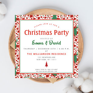 Convite Natal floral escandinavo do teste padrão de