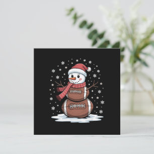 Convite Natal Futebol Americano Boneco de Neve Xmas Esport