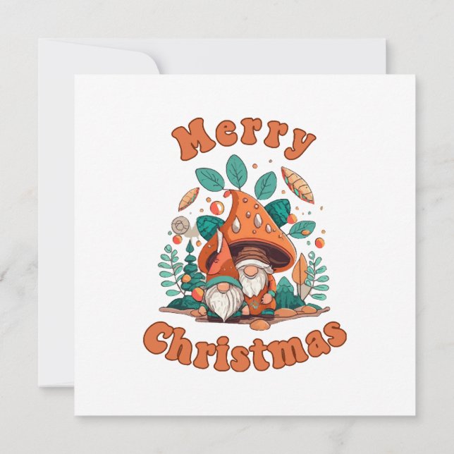 Convite Natal Gnome Retro (Verso)