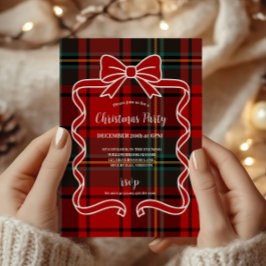 Convite Natal Impressionante da Xadrez Vermelha