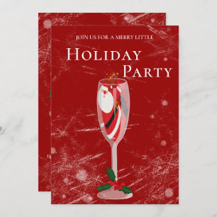 Convite Natal Jolly Cheers Papais noeis champagne Feriado