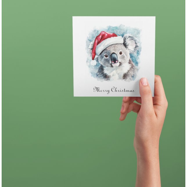 Convite Natal Koala, personalizável Sticker Quadrado (Criador carregado)