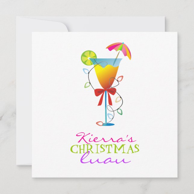 Convite Natal Luau do paraíso 311-Tropical (Frente)