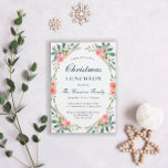 Convite Natal Luncheon Winter Florals Greenery<br><div class="desc">Um convite elegante para o almoço de Natal,  com buquês de aquarela de flores cor rosa e corais em verde-inverno,  um bonito roteiro verde-escuro e uma simples tipografia moderna. Você pode personalizar o tipo de evento (almoço de férias,  brunch,  festa de chá,  festa de aniversário,  chá de panela etc.).</div>