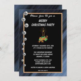 Convite Natal Luz e Mármores Prateados Natal