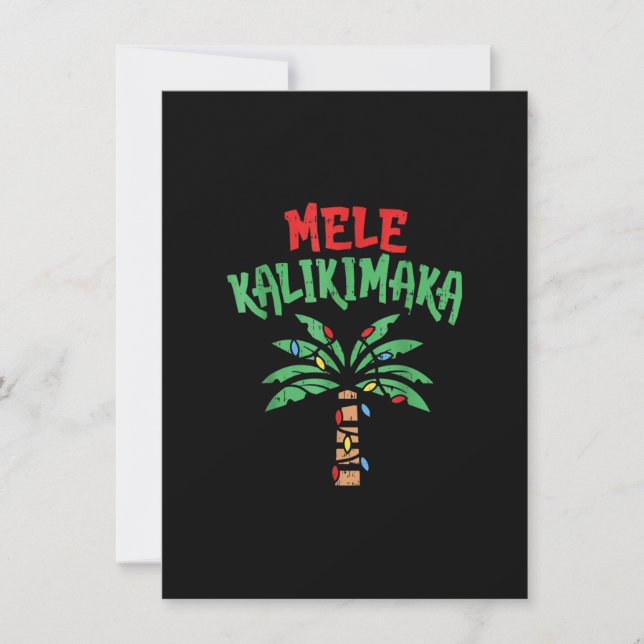 Convite Natal Mele Kalikimaka Palm Tree Hawaiai Light (Frente)