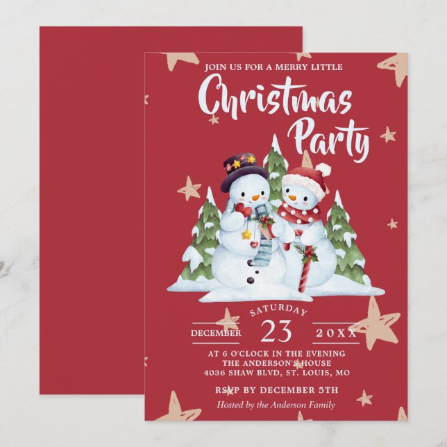 Convite Natal minimalista (Frente/Verso)