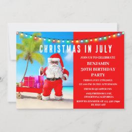 Convite Natal Na Festa de aniversário De Julho