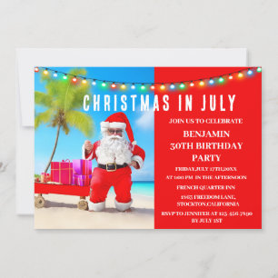 Convite Natal Na Festa de aniversário De Julho