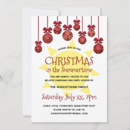 Convite Natal na Festa de CHURRASCO de Summertime