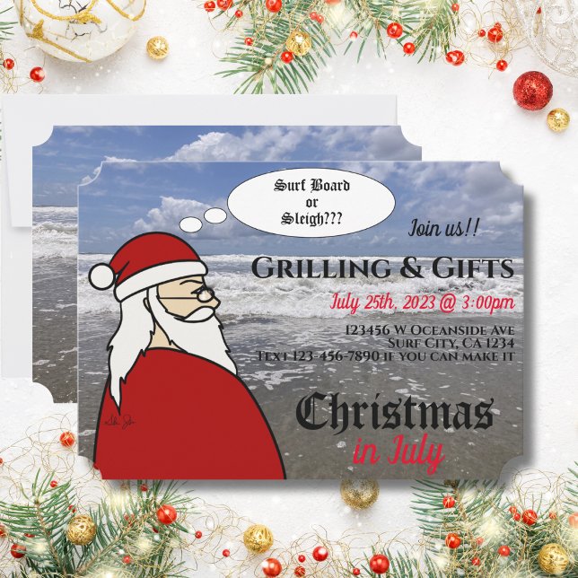 Convite Natal na festa de Papais noeis de julho (Criador carregado)