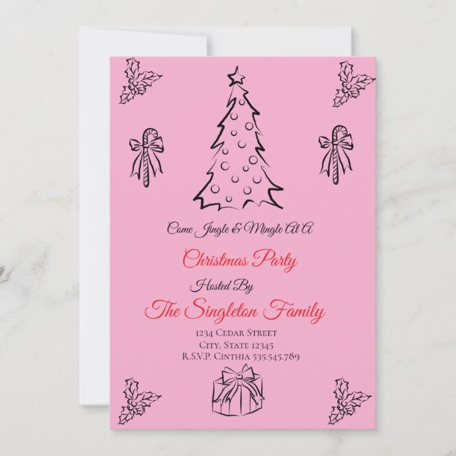 Convite Natal não fotográfico (Frente)