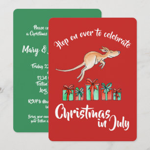 Convite Natal no salto de canguru da festa de julho 