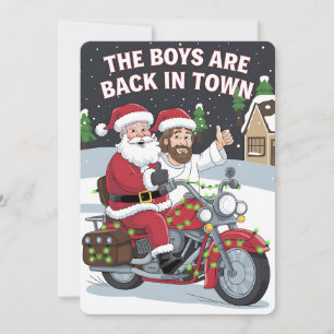 Convite Natal Papai Noel Jesus Em Uma Moto Natal Divertido