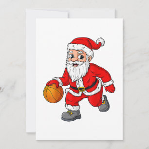 Convite Natal Papai Noel Jogando Um Basquete Engraçado