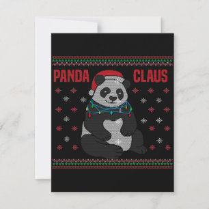 Convite Natal Papai Noel Panda   Design de Panda Adorável